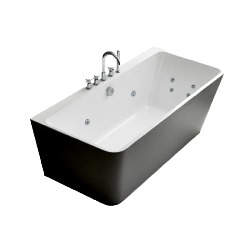 Modern rectangular freestanding bath with chrome tapware from Secasa Home