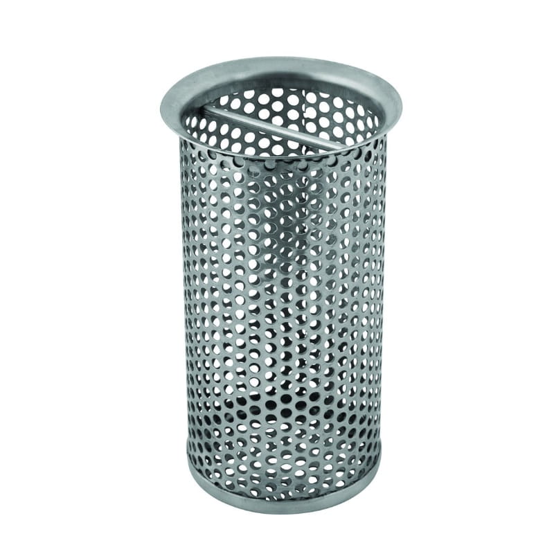Stainless steel kitchen sink removable basket strainer with perforated design by Secasa Home.