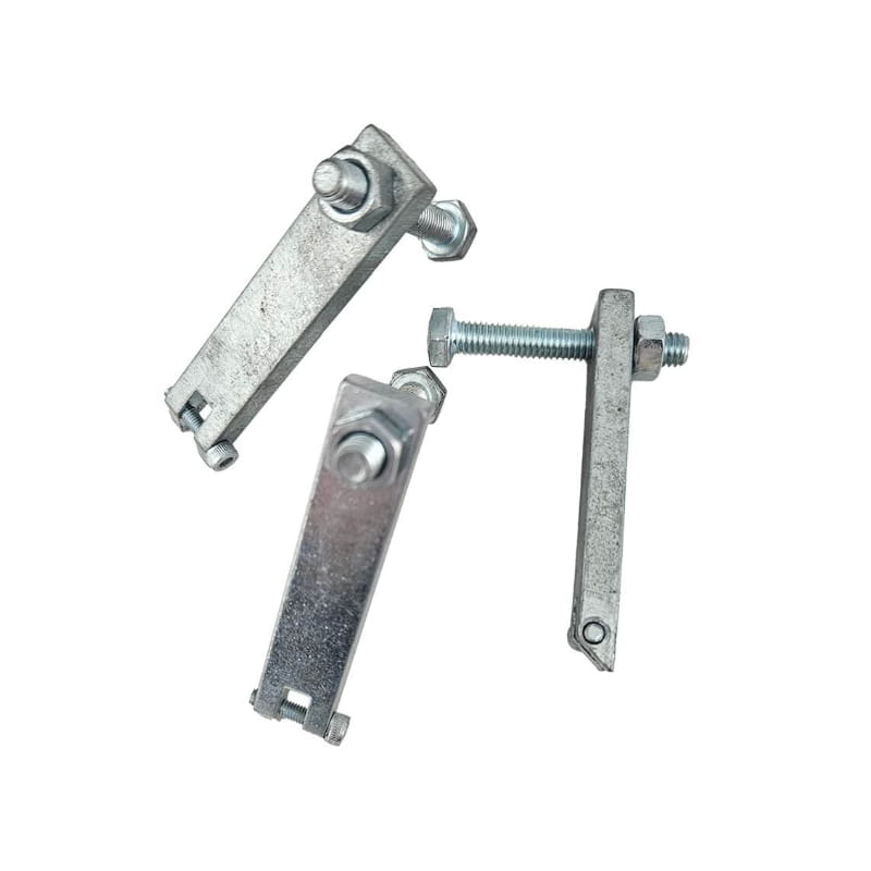 Set of three metal underfloor bracing fixing legs with bolts for bathroom vanities