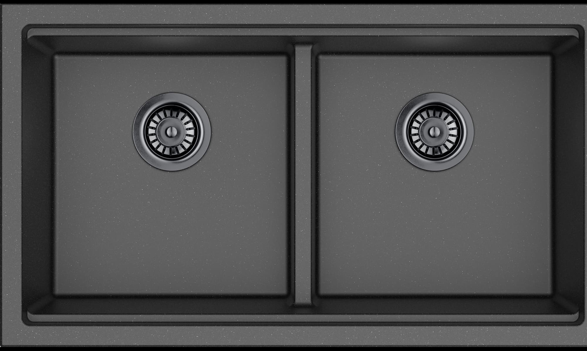 Gabrio Granite Workstation Sink 825mm Double Bowl Matte Black