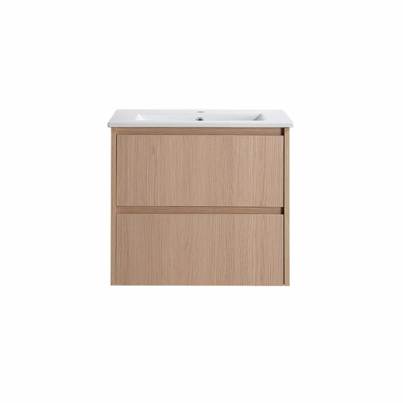 Lukka Gladstone Modern Wall Hung Plywood Sandy Oak Woodmatt Bathroom Vanity (600mm - 1500mm)