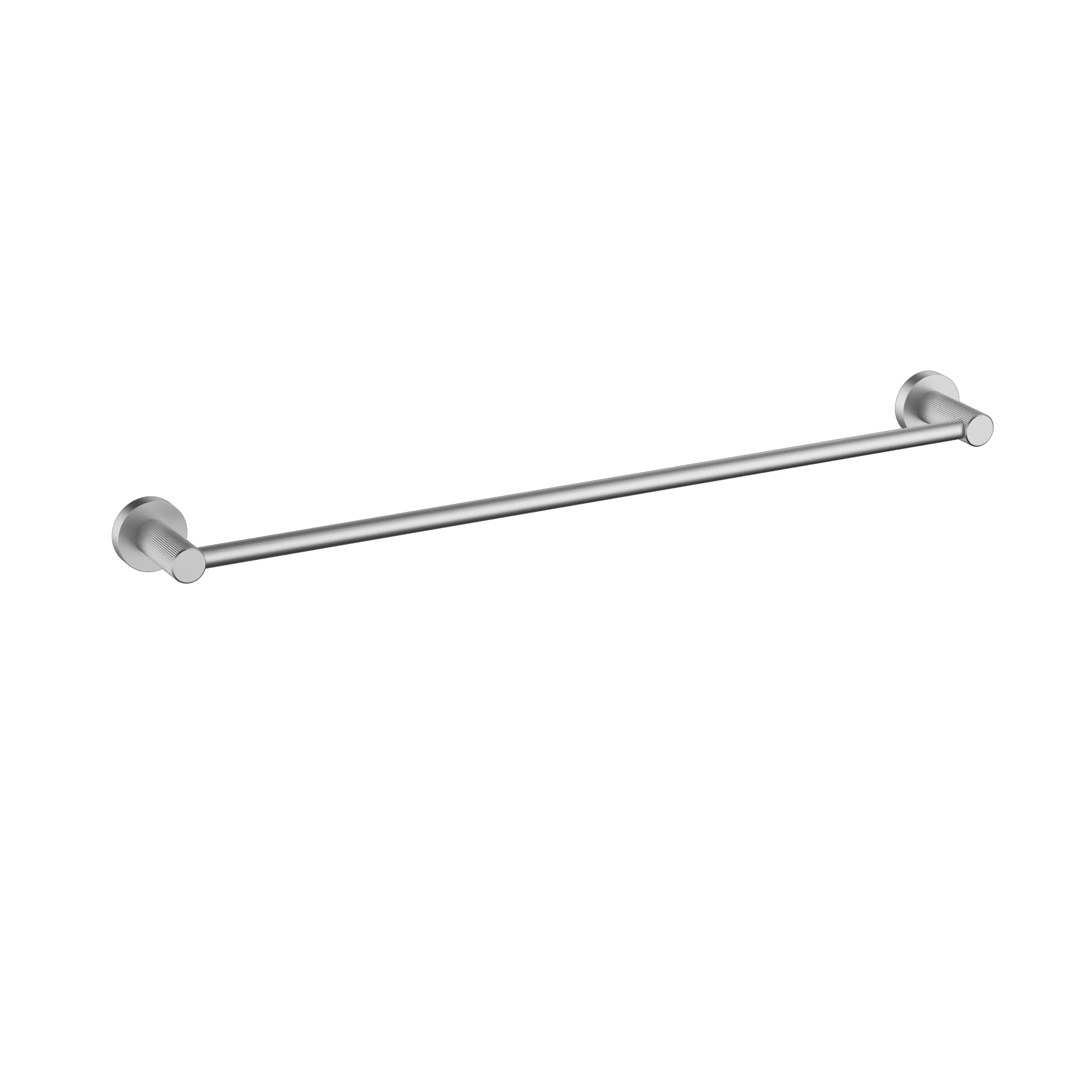 IKON Linie Single Towel Rail 600| 800mm Brushed Nickel Bathroom Accessory on a white background