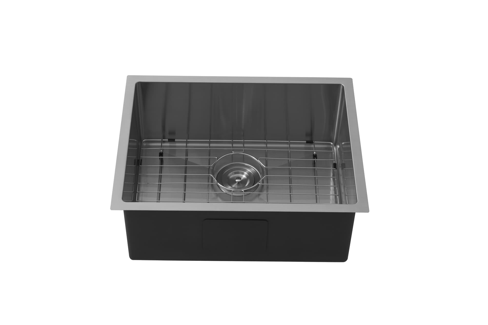 Lukka Kliff Hand Made PVD Stainless Steel Sink | Single Bowl | 580×440×230mm | Brushed, Gun Metal & Brushed Gold