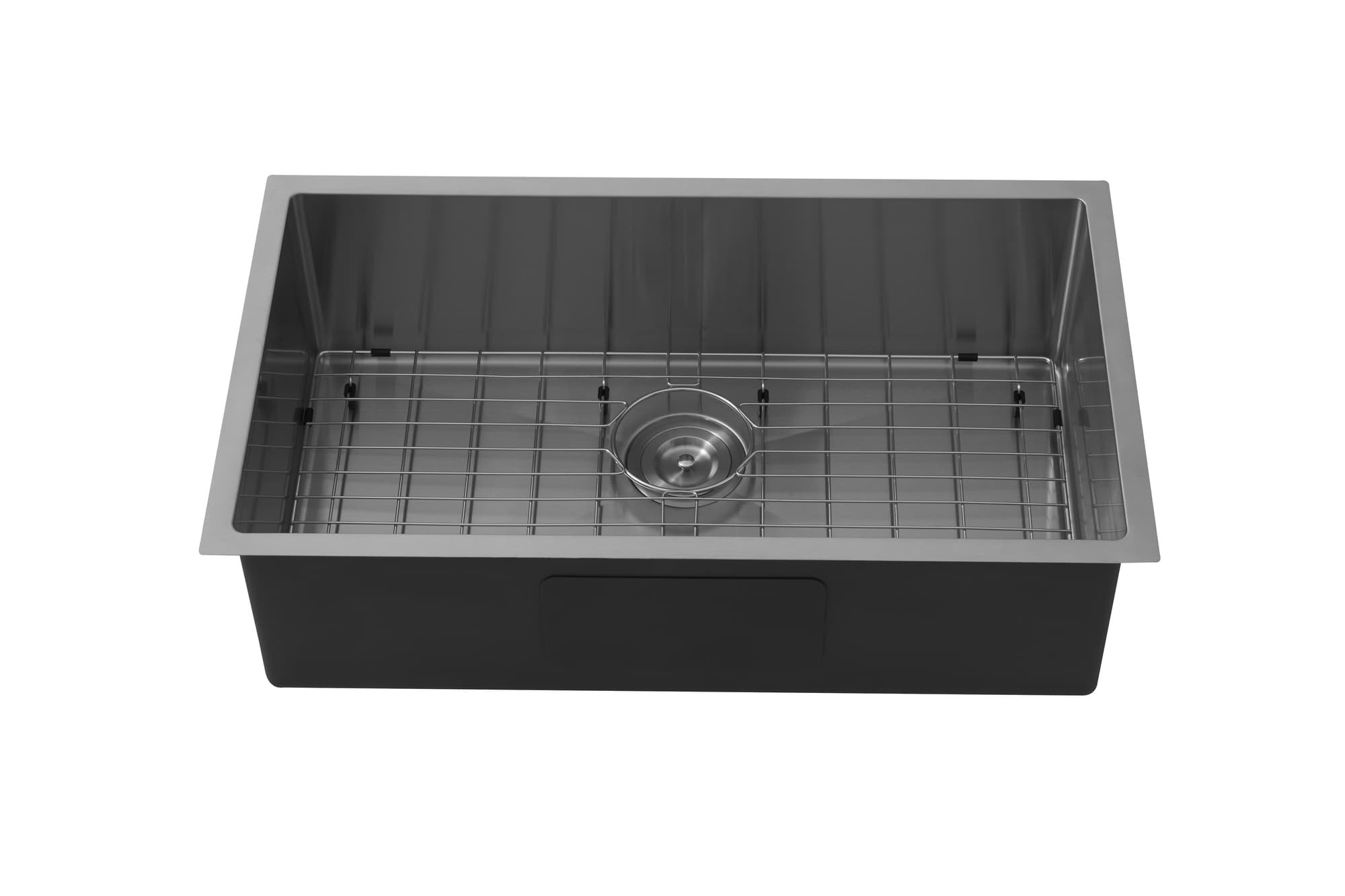 Modern gun metal single bowl kitchen sink with grid, Secasa Home renovation product