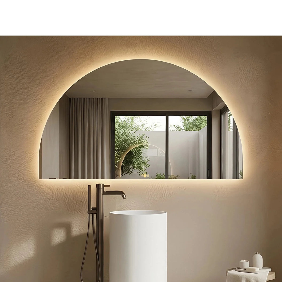 Lukka half moon bathroom mirror 3