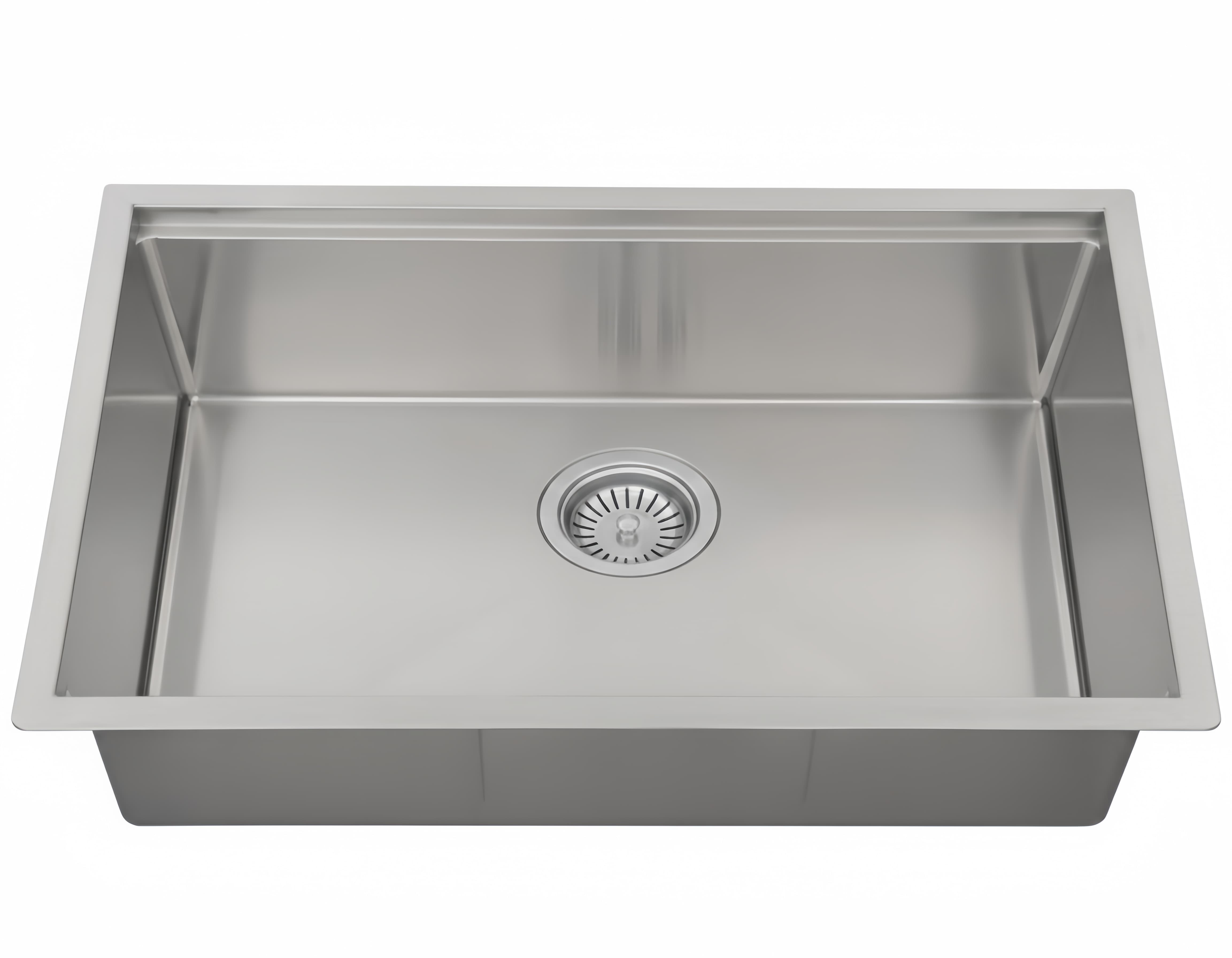 Lukka Kliff LK-SSK-810 brushed stainless steel sink with matching round waste.