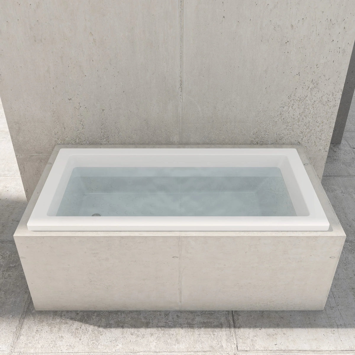 Lukka Viva Gloss White island bath overhead view