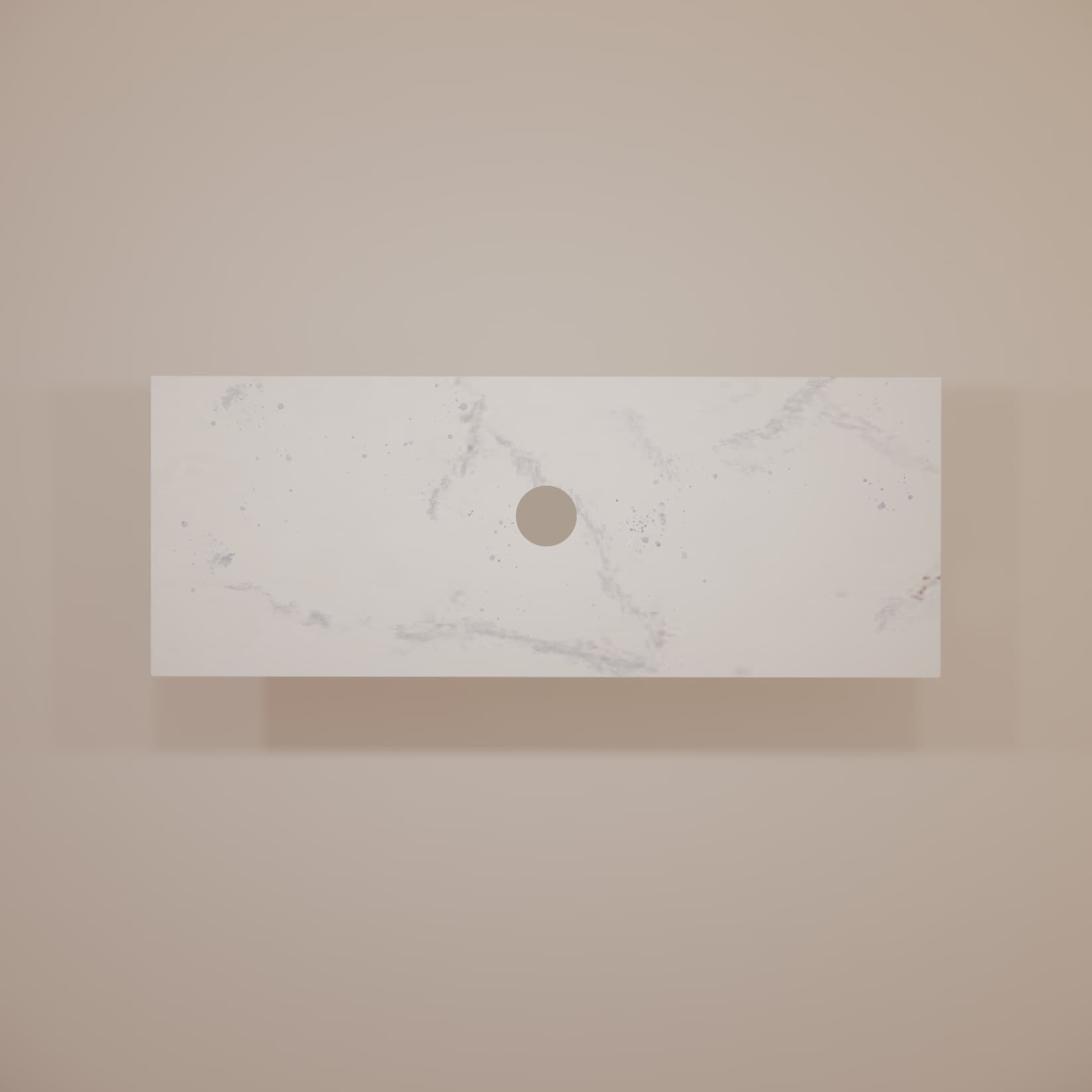 Riva White Carrara Rectangle Stone Top 20mm Zero Silica 1200mm Single