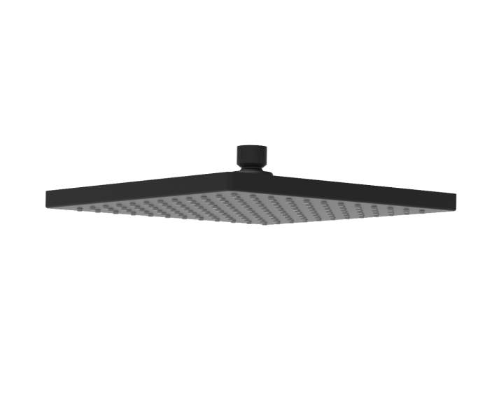 Modern matte black square shower head by Secasa Home, minimalist bathroom tapware