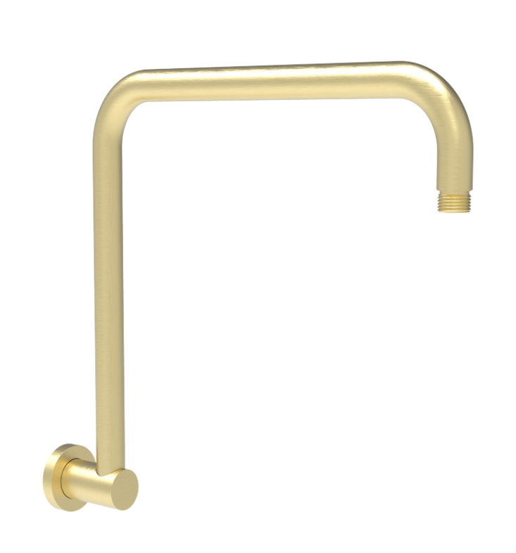 ACL Round Rectangle Curved Shower Arm | Chrome, Gun Metal, Brushed Nickel, Matt Black, Brushed Gold