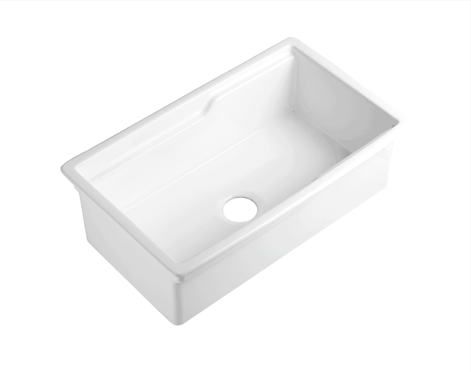 Lukka Vorona Fireclay Inset/Undermount Sink | Gloss White & Matte Black | 813×483×255mm | Single Bowl With Workstation