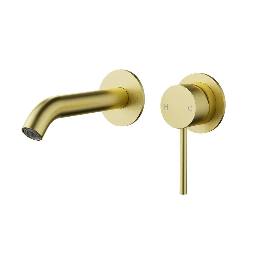 Modern gold wall-mounted bathroom tapware set with hot and cold mixer, Secasa Home