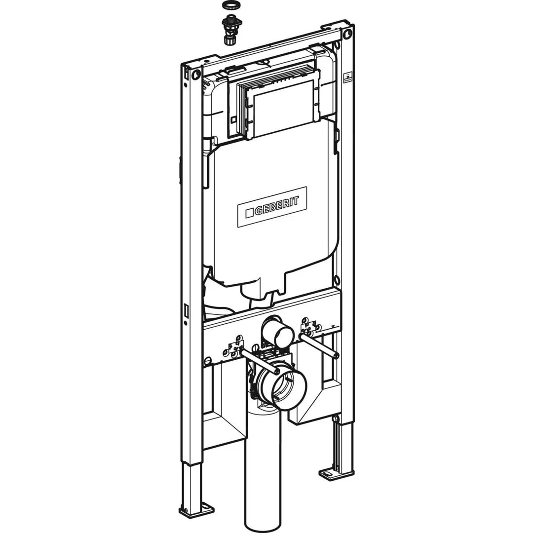Geberit in-wall toilet cistern installation frame, modern bathroom plumbing system