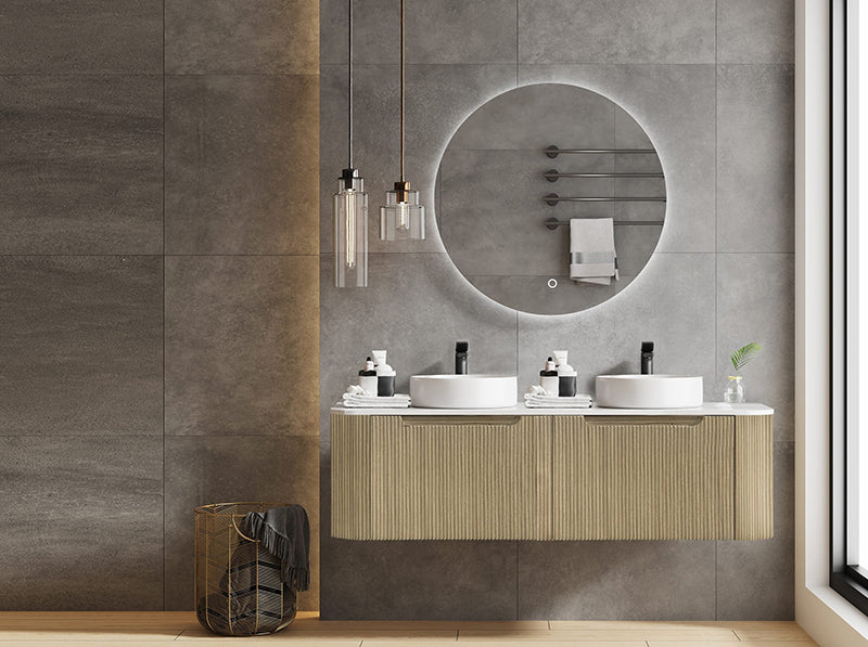 MERCIO Rome Bur Oak Fluted Wall-Hung Vanity 600-1500mm