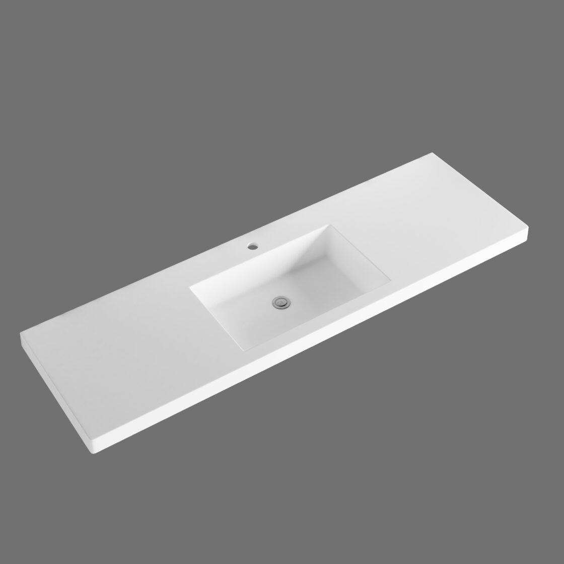 Modern white bathroom vanity basin with rectangular sink by Secasa Home