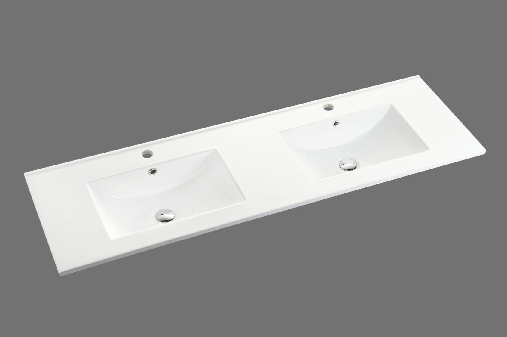 Modern double bathroom vanity top with twin rectangular sinks from Secasa Home