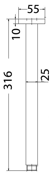 ACL Square Shower Arm 300mm | Chrome, Gun Metal, Brushed Nickel, Matt Black, Brushed Gold