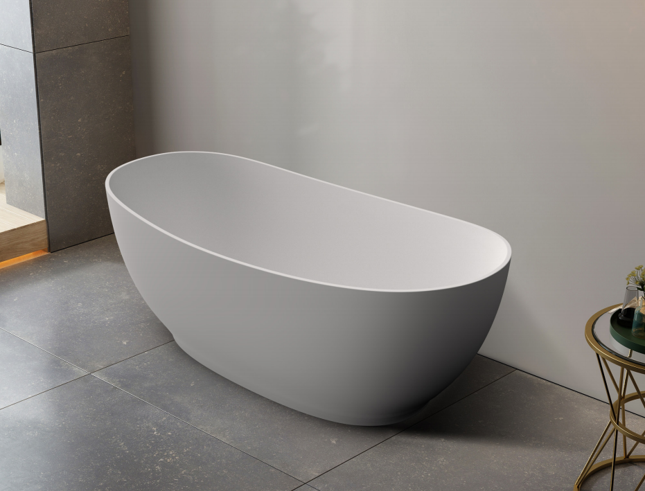 RIVA LAYLA Freestanding Matte White Super Slim Edge Oval Bathtub| Available in 1500mm & 1700mm