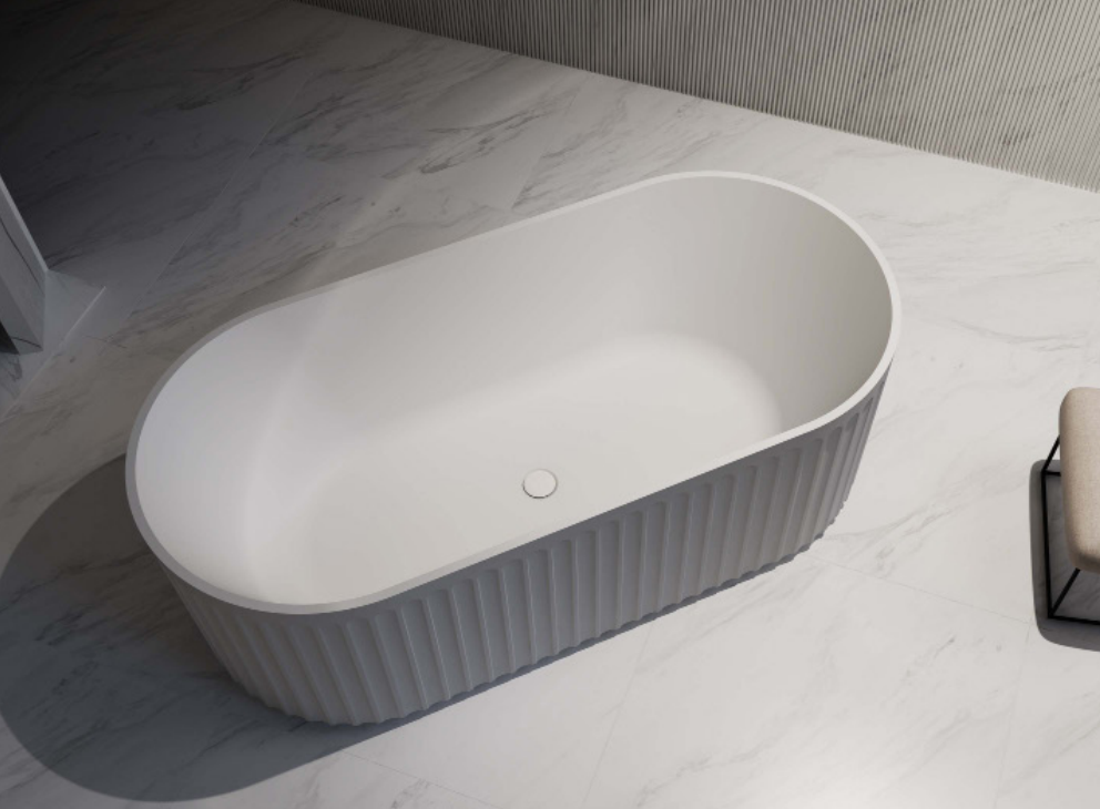 RIVA ROMA Fluted Freestanding Bathtub – Gloss White | Matt White | Available in 1500mm & 1700mm