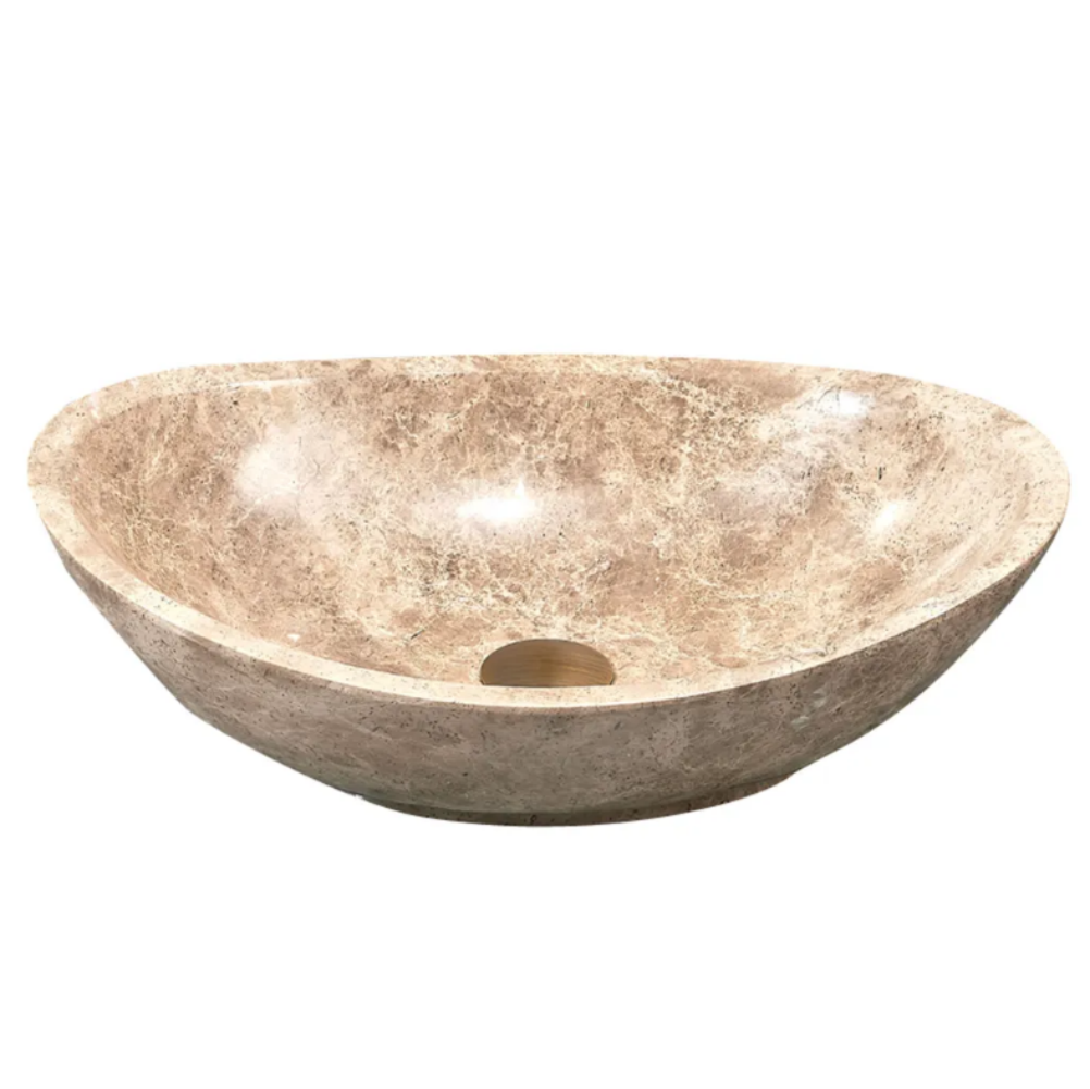 Infinity Nature Marble Sandy Stone Oval Above Counter Art Basin 500*350*150mm