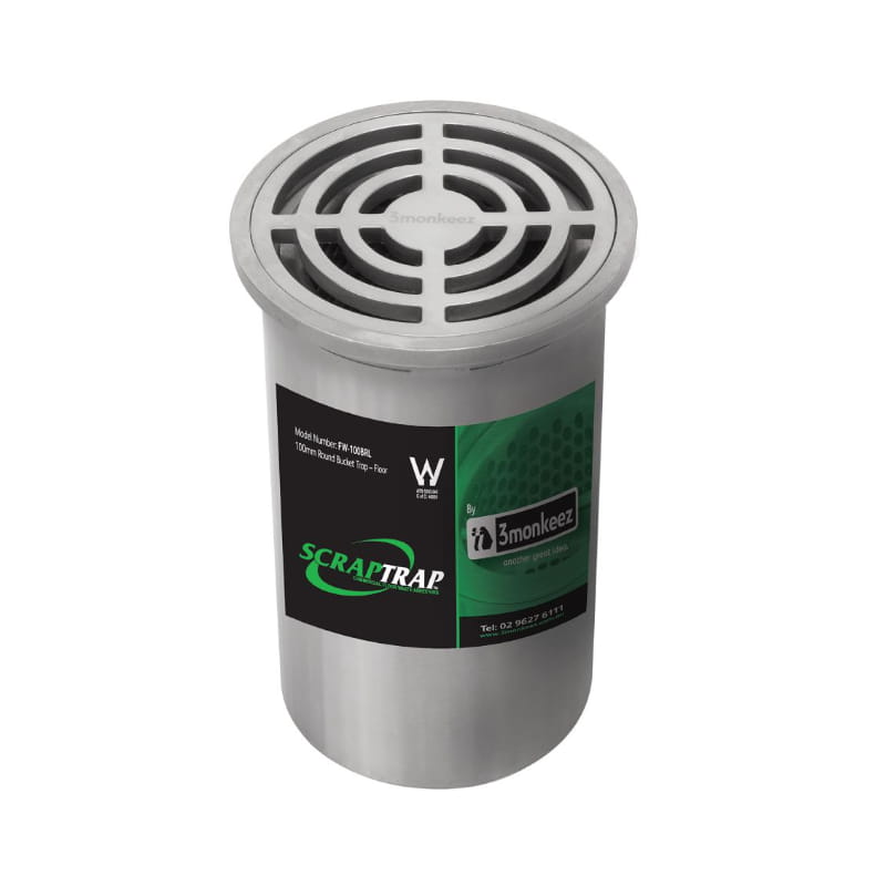 3monkeez 100mm round stainless steel floor waste arrestor for bathroom or kitchen drainage