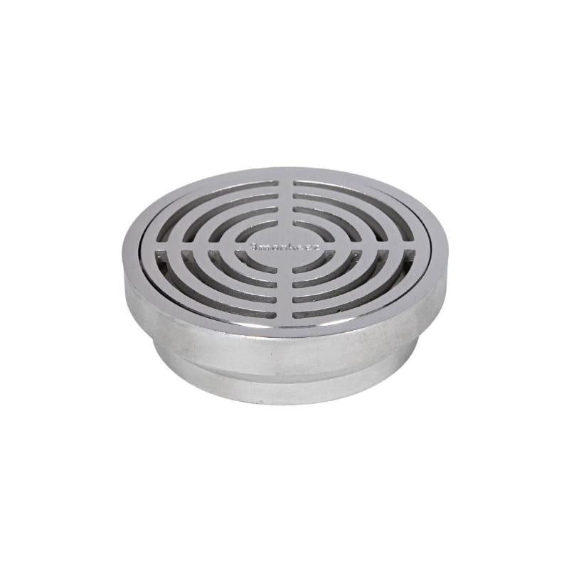 Stainless steel round drainage grate with concentric slots, ideal for modern bathroom renovations