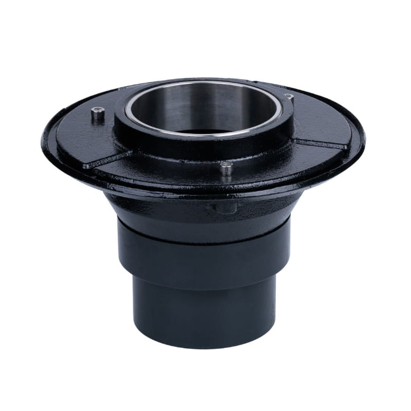 Black cast iron 150mm variable floor waste body, plumbing drain fitting for bathroom
