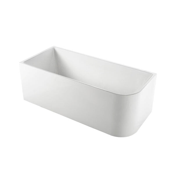 RIVA ELLIE Corner Gloss White Acrylic Back To Wall Bathtub | Available in 1500mm & 1700mm