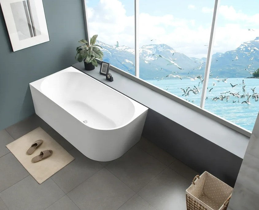 INFINITY Nera White Acrylic Corner Bathtub – 1500mm & 1700mm | Gloss White & Matt White