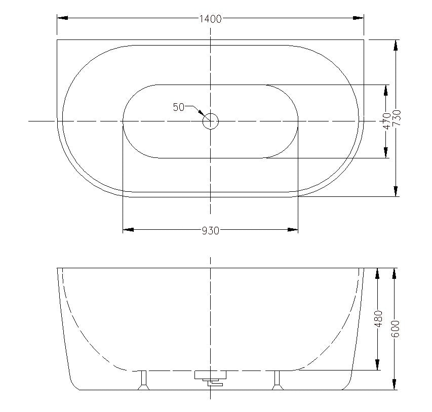 INFINITY Venus  Gloss White / Matte White Back to Wall Bathtub – 1400 / 1500 / 1700mm