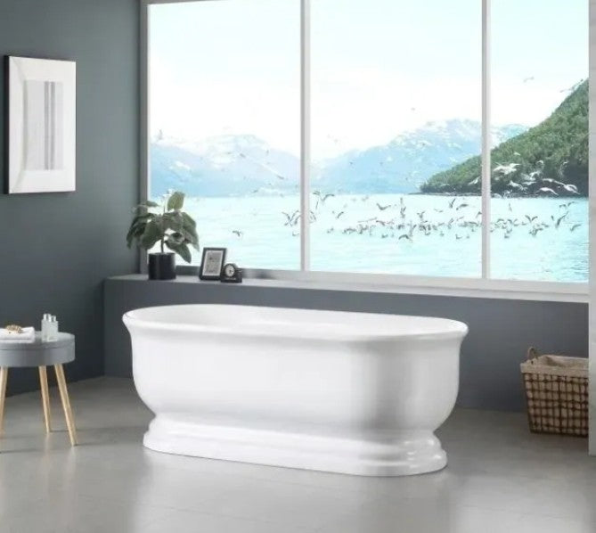 INFINITY Chloe Gloss White Traditional Freestanding Bathtub 1690mm