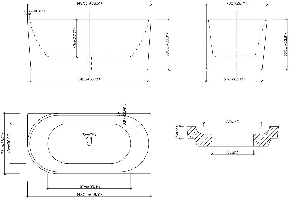 INFINITY Nera White Acrylic Corner Bathtub – 1500mm & 1700mm | Gloss White & Matt White