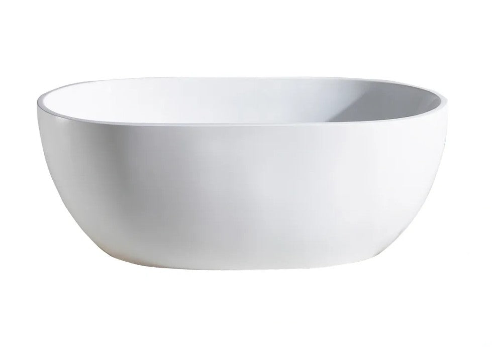 INFINITY Noah Freestanding Egg Shape White Acrylic Bathtub – 1400mm / 1500mm / 1700mm | Gloss White & Matte White