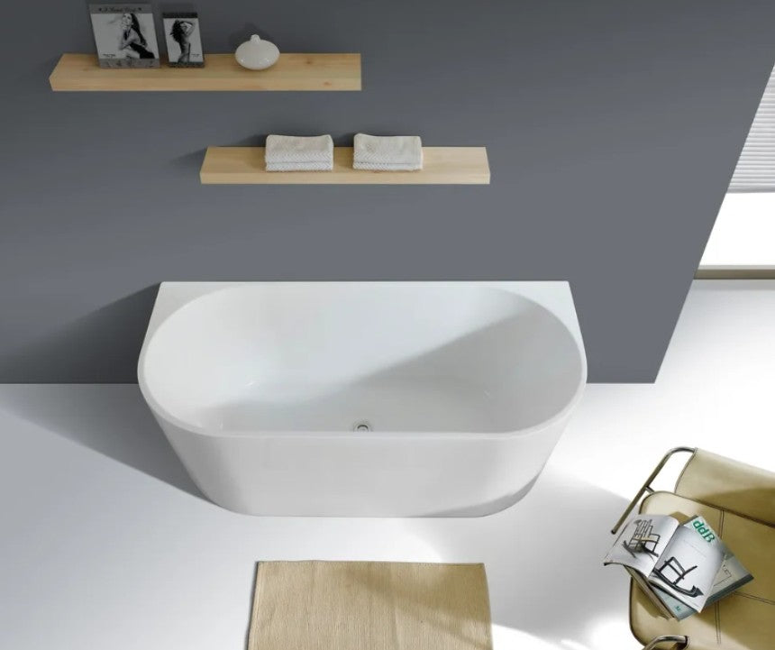 INFINITY Venus  Gloss White / Matte White Back to Wall Bathtub – 1400 / 1500 / 1700mm