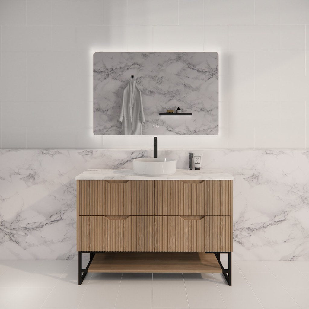 RIVA Bali Freestanding Vanity – American Oak Fluted | 600–1500mm