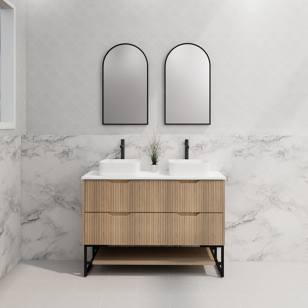 RIVA Bali Freestanding Vanity – American Oak Fluted | 600–1500mm