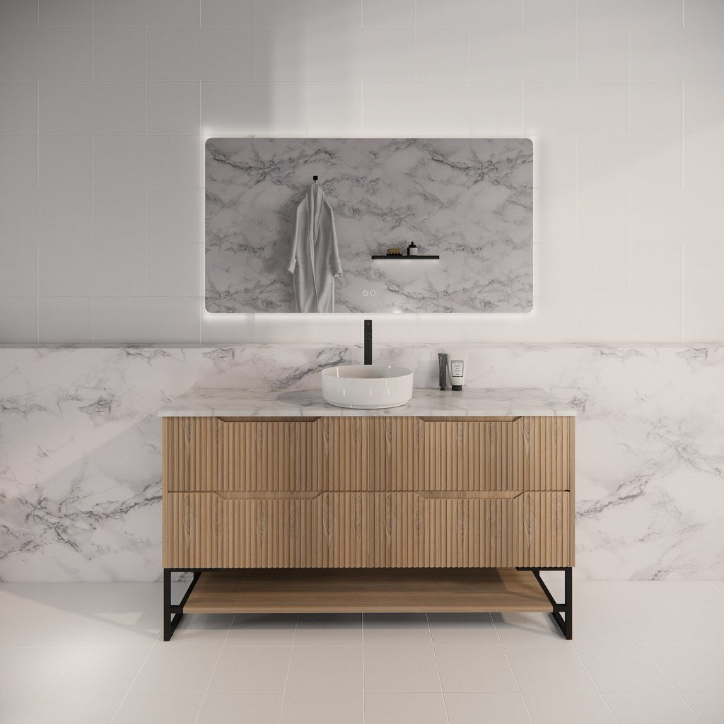 RIVA Bali Freestanding Vanity – American Oak Fluted | 600–1500mm