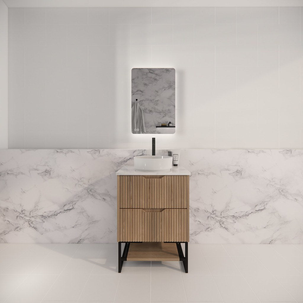 RIVA Bali Freestanding Vanity – American Oak Fluted | 600–1500mm