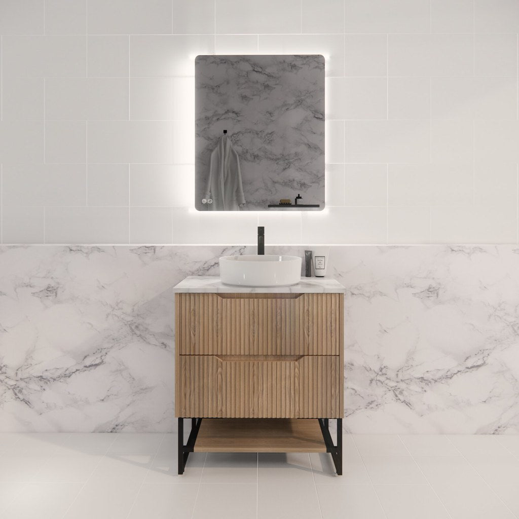 RIVA Bali Freestanding Vanity – American Oak Fluted | 600–1500mm