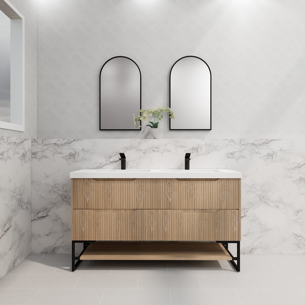 RIVA Bali Freestanding Vanity – American Oak Fluted | 600–1500mm