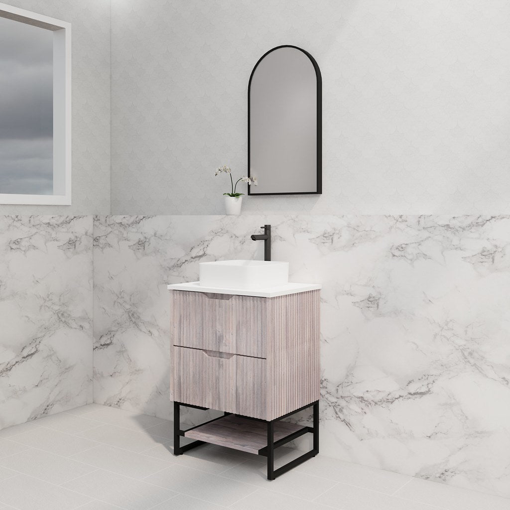 RIVA Bali Freestanding Vanity – White Oak Fluted | 600–1500mm