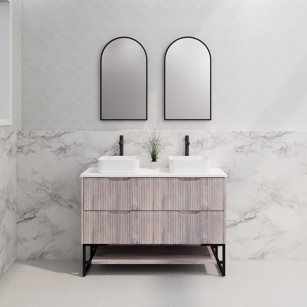 RIVA Bali Freestanding Vanity – White Oak Fluted | 600–1500mm