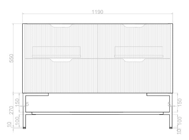 RIVA Bali Freestanding Vanity – Brown Oak Fluted | 600–1500mm