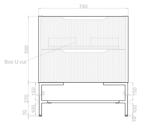 RIVA Bali Freestanding Vanity – Matt Black Fluted | 600–1500mm