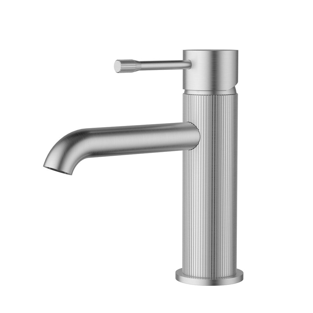 IKON LINIE Curved Spout Basin Mixer | Brushed Nickel, Gun Metal, Matte Black, Brushed Gold