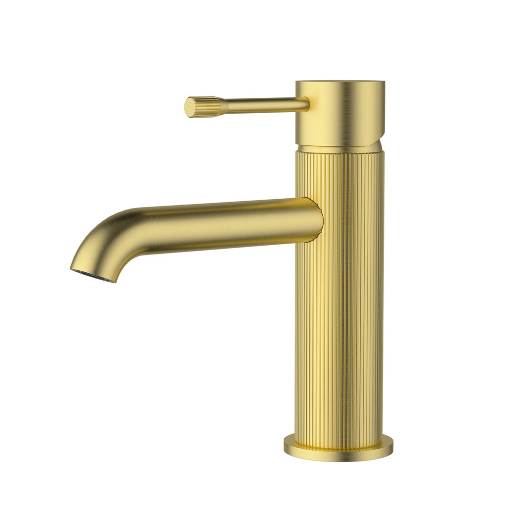 IKON LINIE Curved Spout Basin Mixer | Brushed Nickel, Gun Metal, Matte Black, Brushed Gold