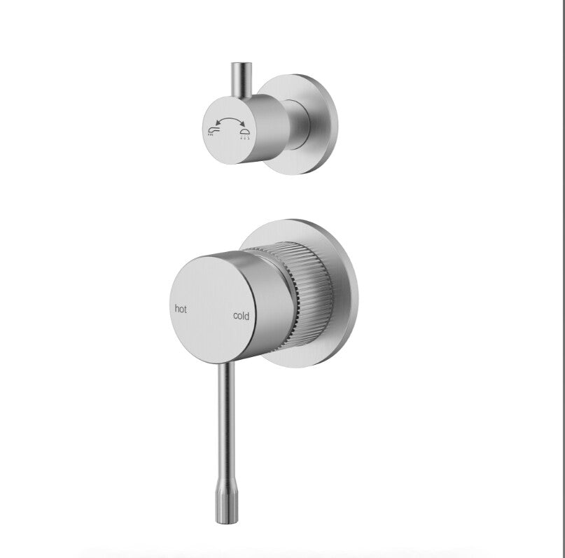 IKON LINIE Wall Diverter Mixer – Separate Plate | Brushed Nickel, Gun Metal, Matte Black, Brushed Gold