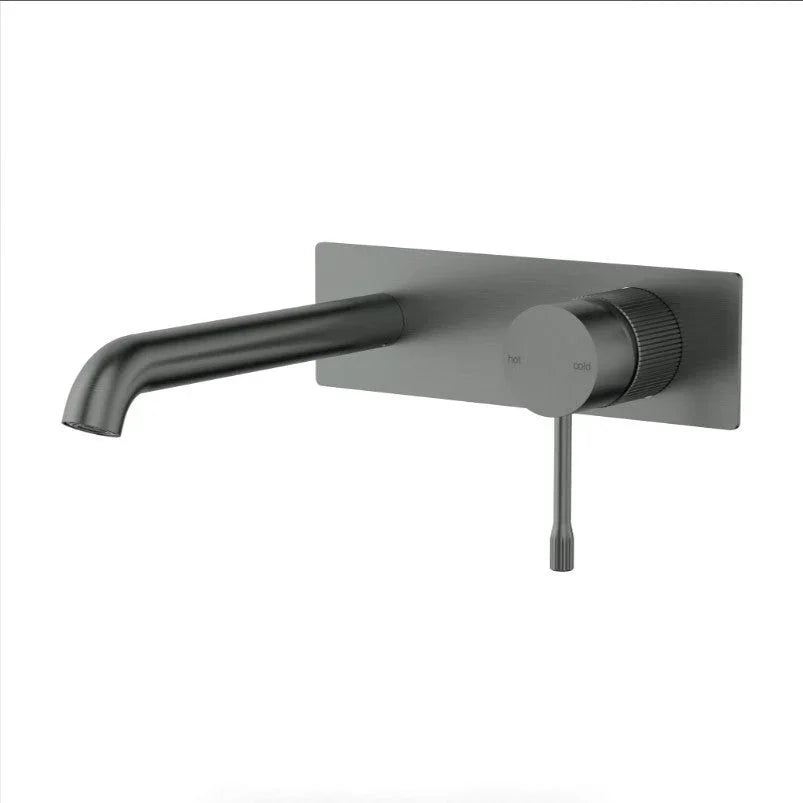 Modern matte black wall-mounted bathroom tapware with minimalist design by Secasa Home