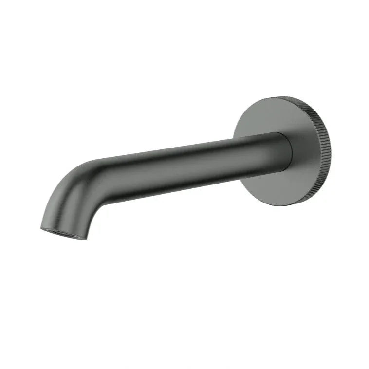 Modern matte black wall-mounted bathroom spout by Secasa Home, minimalist tapware design