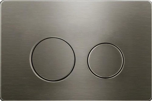 Modern brushed metal dual flush toilet button panel, Secasa home bathroom accessory